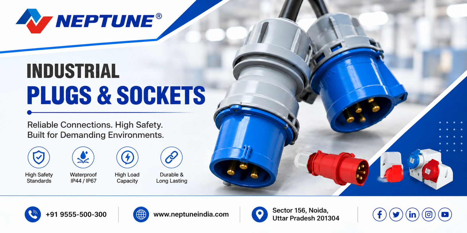 Industrial Plugs and Sockets – Neptune India Industrial plugs and sockets with compact design for energy management by Neptune India