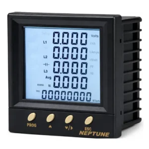 High accuracy multifunction meter for energy monitoring, power analysis, voltage, current, power factor, frequency measurement, and industrial energy management