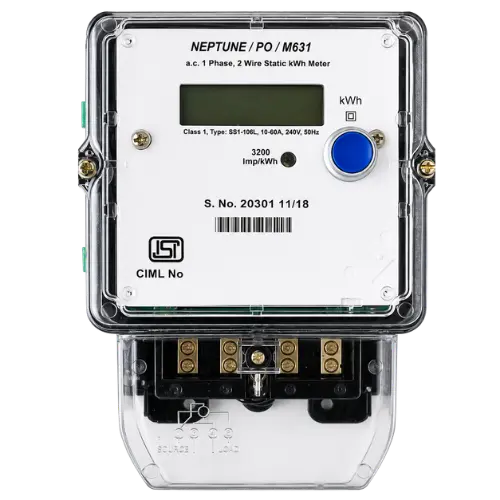 M631 Prepaid Meter by Neptune for smart prepaid electricity metering, energy monitoring, advance recharge and efficient billing management in residential and commercial applications.